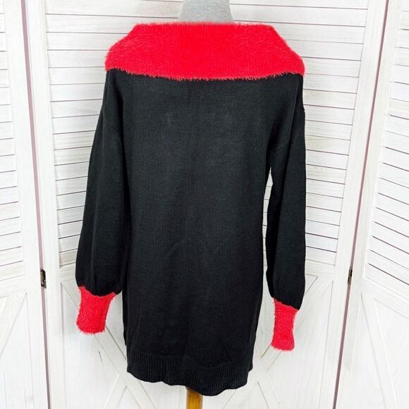 Holiday Time La La Llama Ugly Christmas Tunic Sweater Black Small - Picture 5 of 15